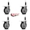 Service Caster 5'' Black Poly Swivel 1'' Expanding Stem Caster Set Total Lock Brake, 4PK SCC-EXTTL20S514-PPUB-BLK-1-4 - alternate 2